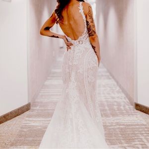 Martina liana white size 0 bridal vintage wedding dress lace